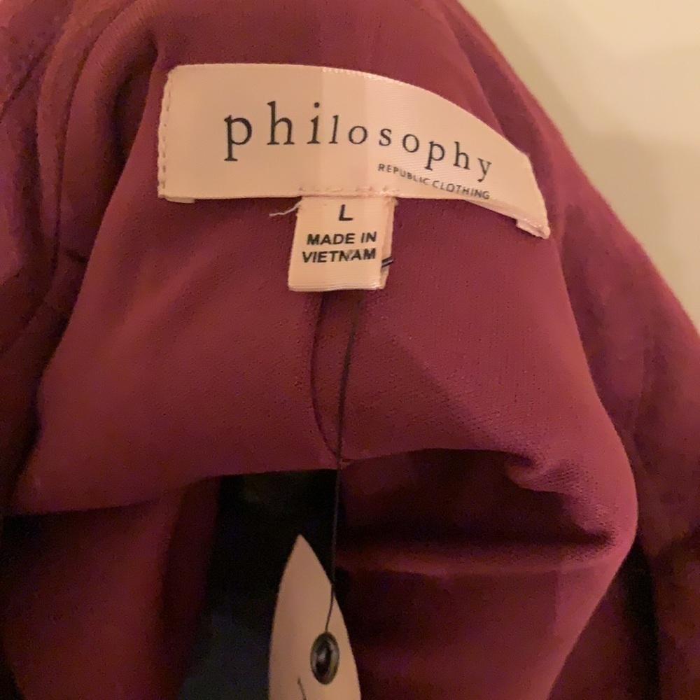 NWT Philosophy faux suede vest size - L - Picture 3 of 5